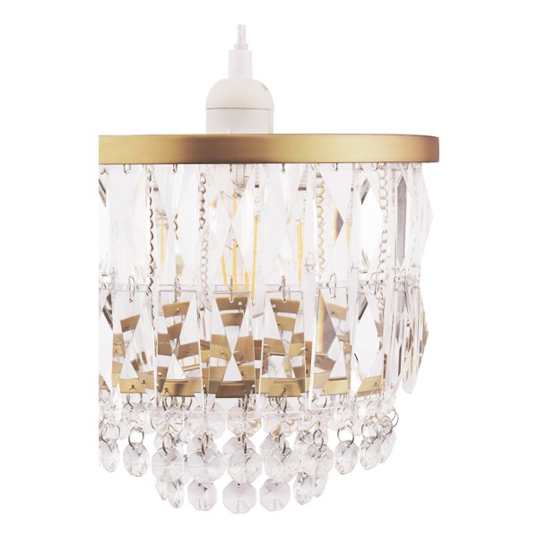 (image for) Laura Ashley Rhosill Easy Fit Pendant Crystal and Antique Brass